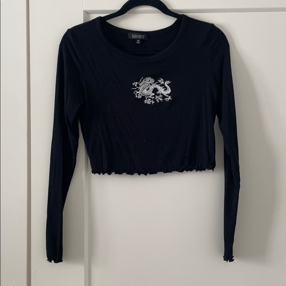 Long sleeve black dragon shirt